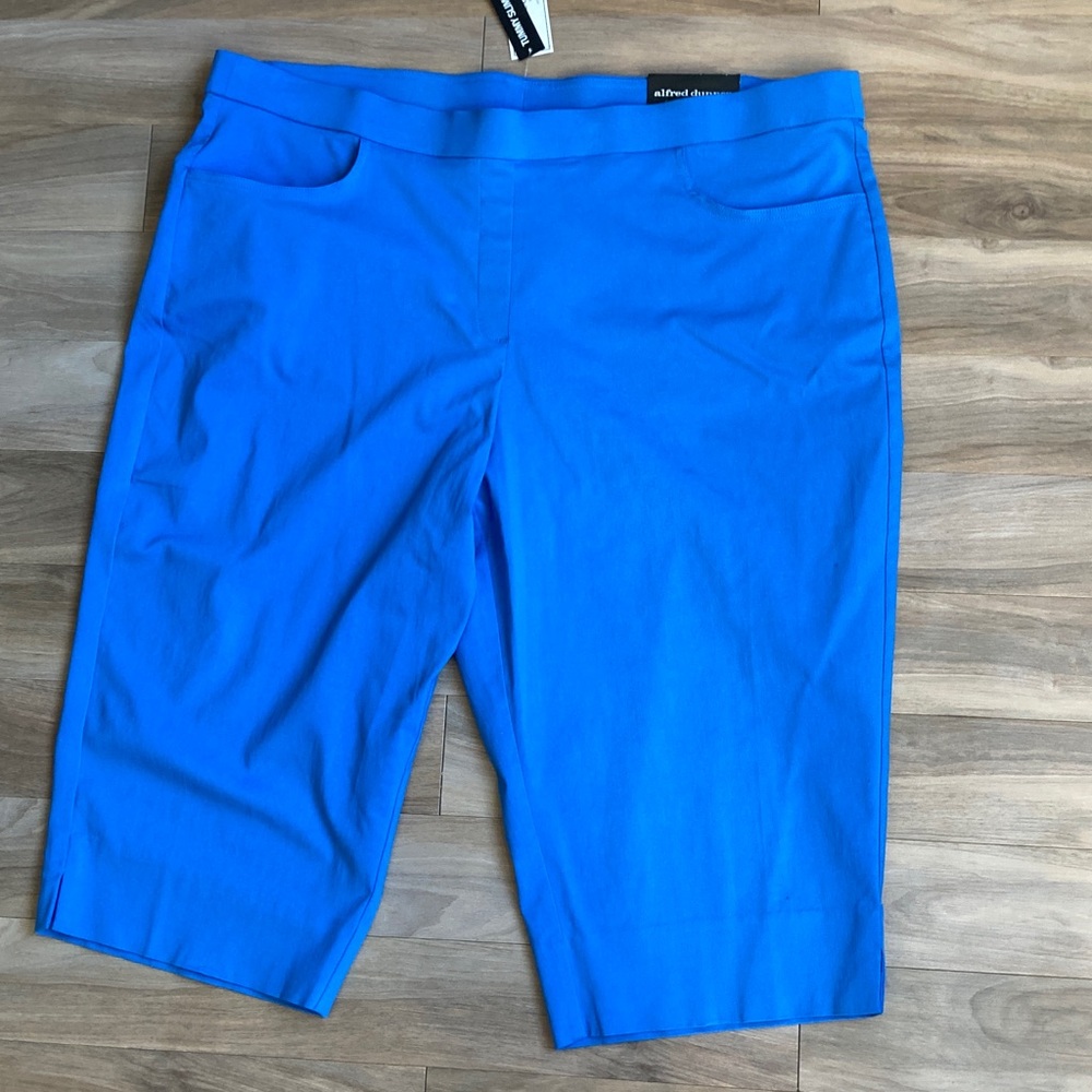Alfred Dunner allure Capri pant tummy slimming super stretch azure blue 24W - Picture 11 of 17